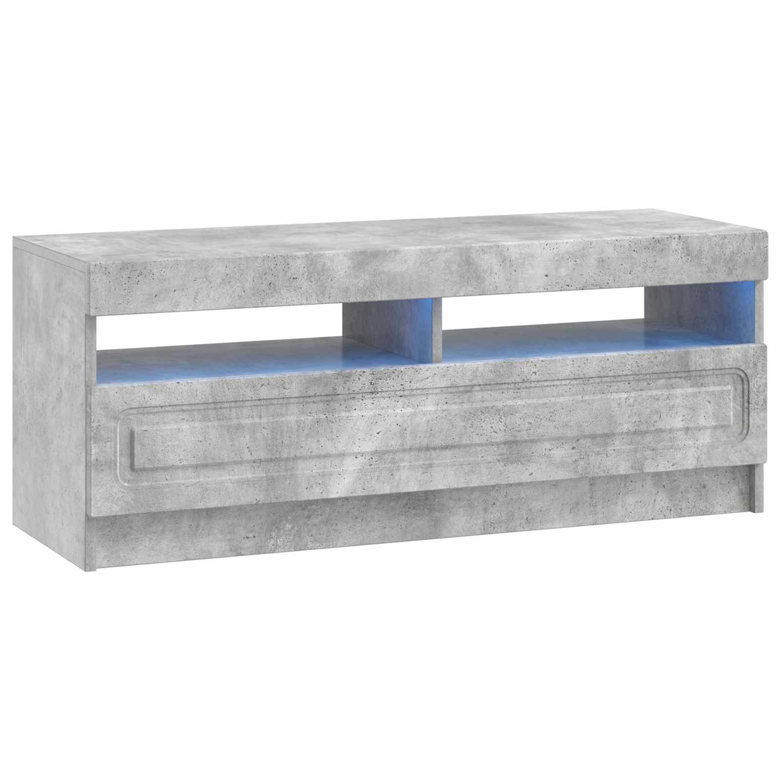 vidaXL 5-teiliges LED TV Schrank Betongrau Holzwerkstoff
