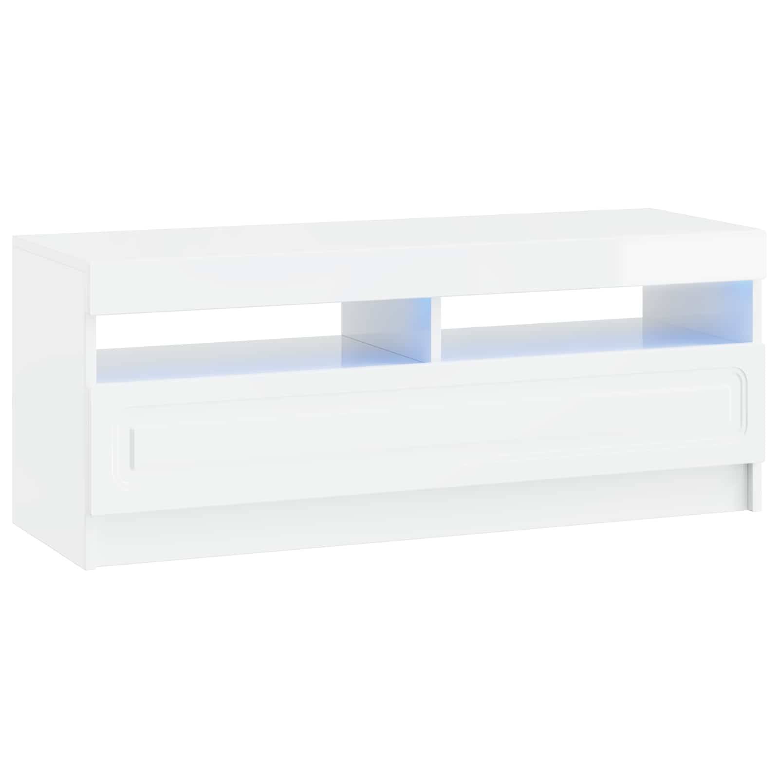 vidaXL LED-TV-Schrank Hochglanz Weiß Holzwerkstoff