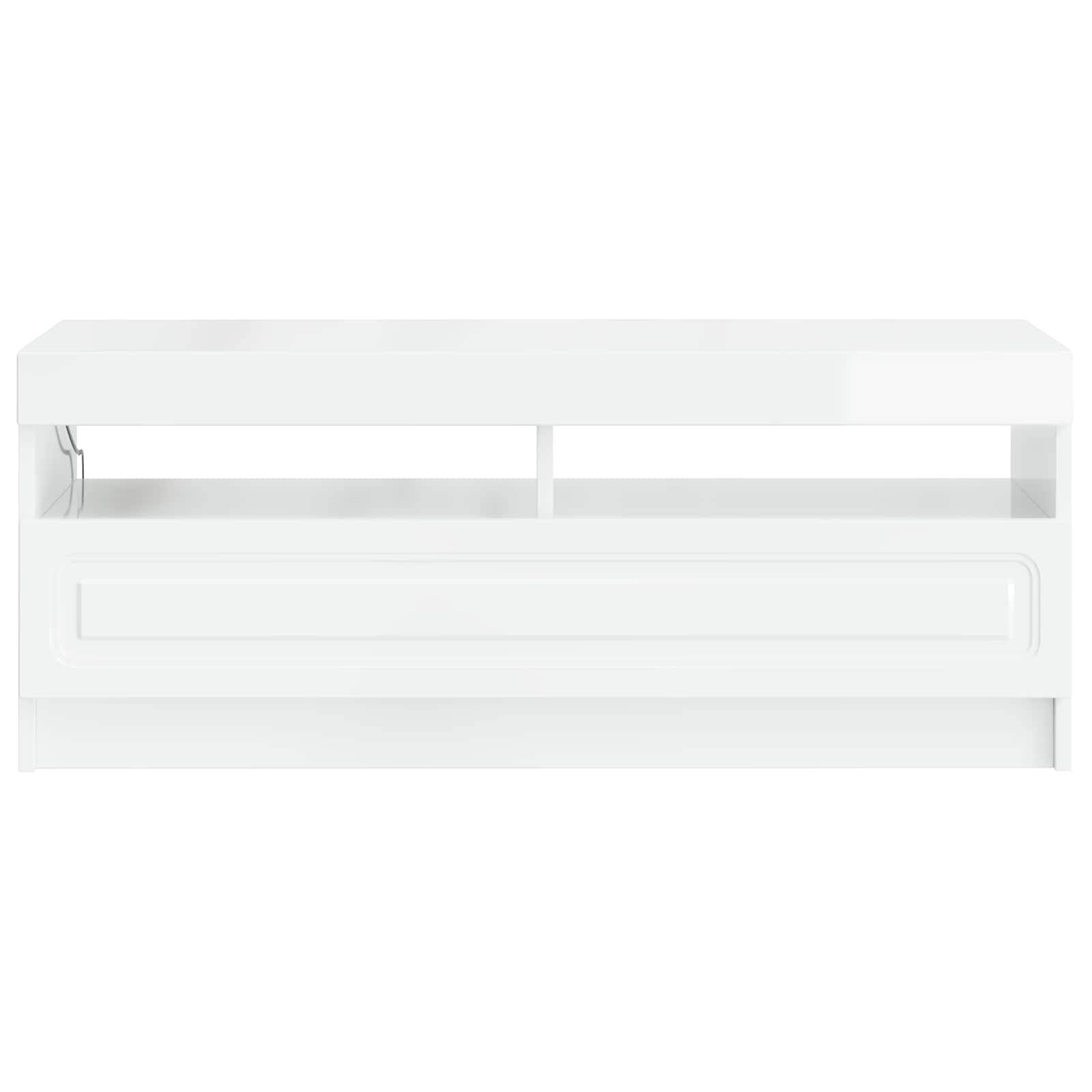 vidaXL LED-TV-Schrank Hochglanz Weiß Holzwerkstoff