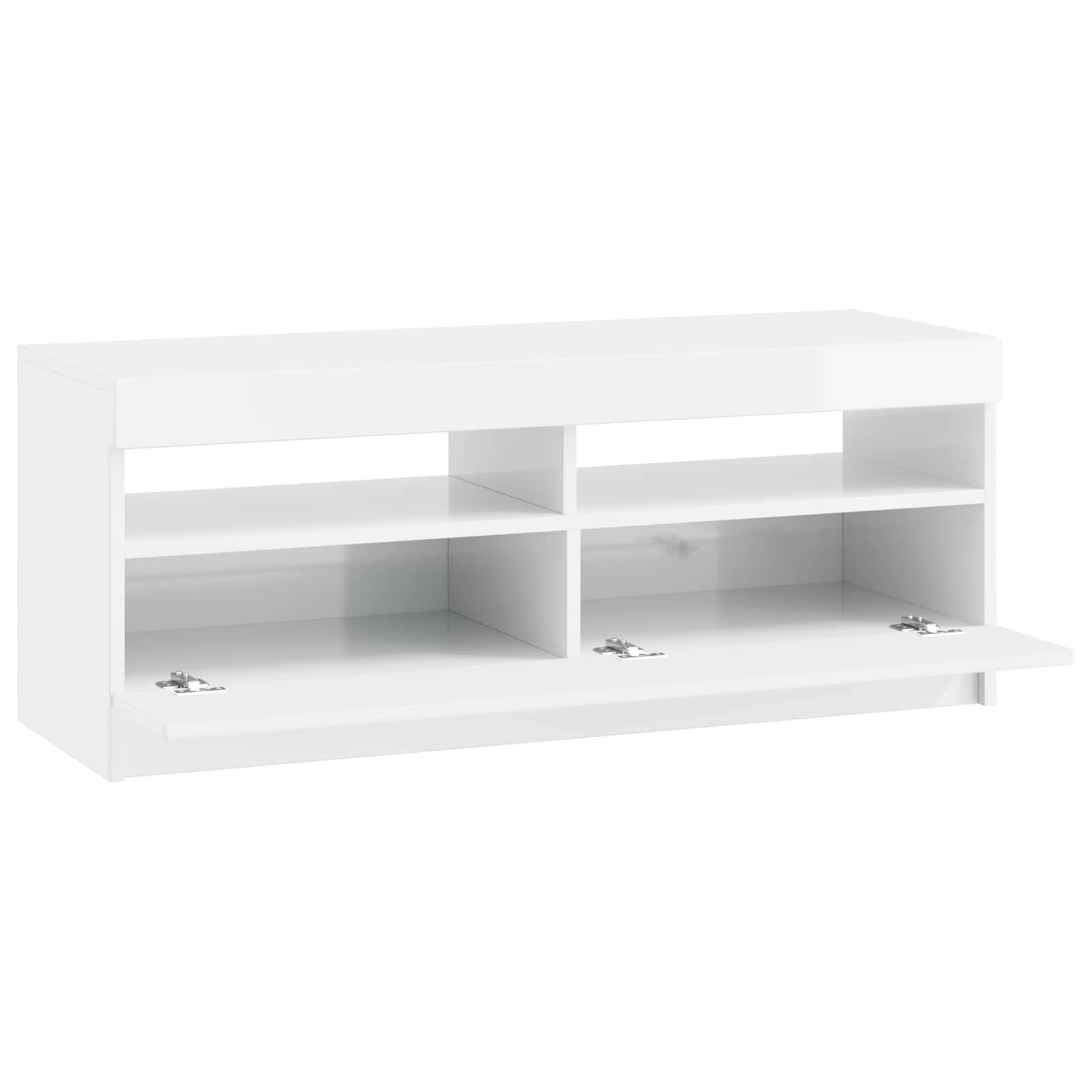 vidaXL LED-TV-Schrank Hochglanz Weiß Holzwerkstoff