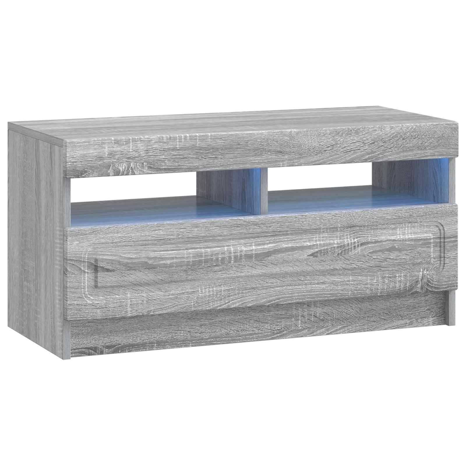 vidaXL LED-TV-Schrank Sonoma-Grau Holzwerkstoff