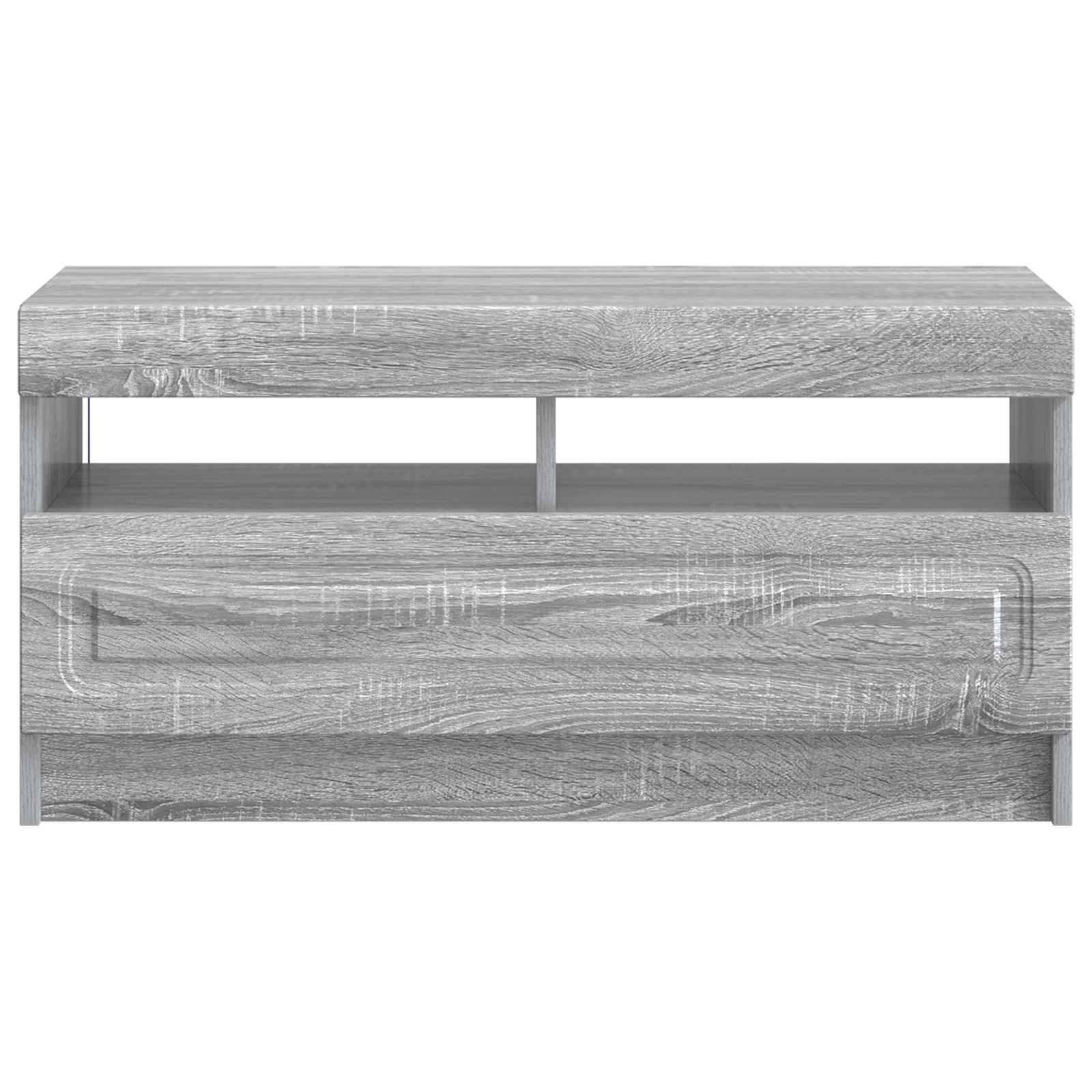 vidaXL LED-TV-Schrank Sonoma-Grau Holzwerkstoff