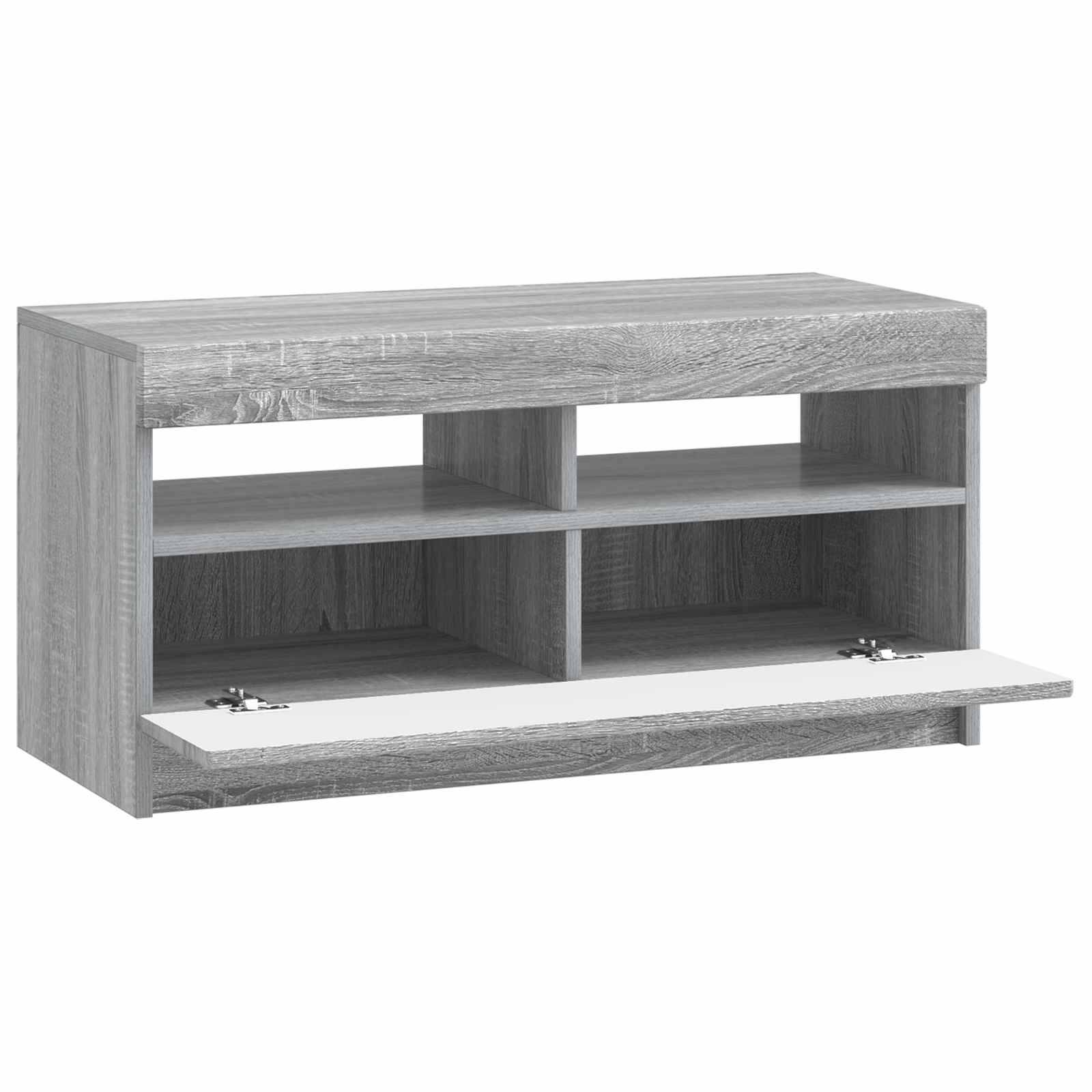 vidaXL LED-TV-Schrank Sonoma-Grau Holzwerkstoff