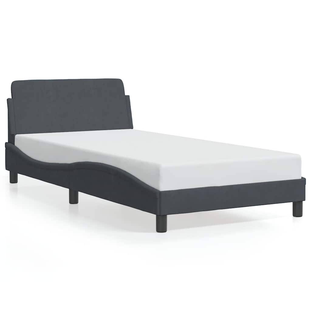 vidaXL Bettgestell "Dover" Dunkelgrau 100x190 cm Samt