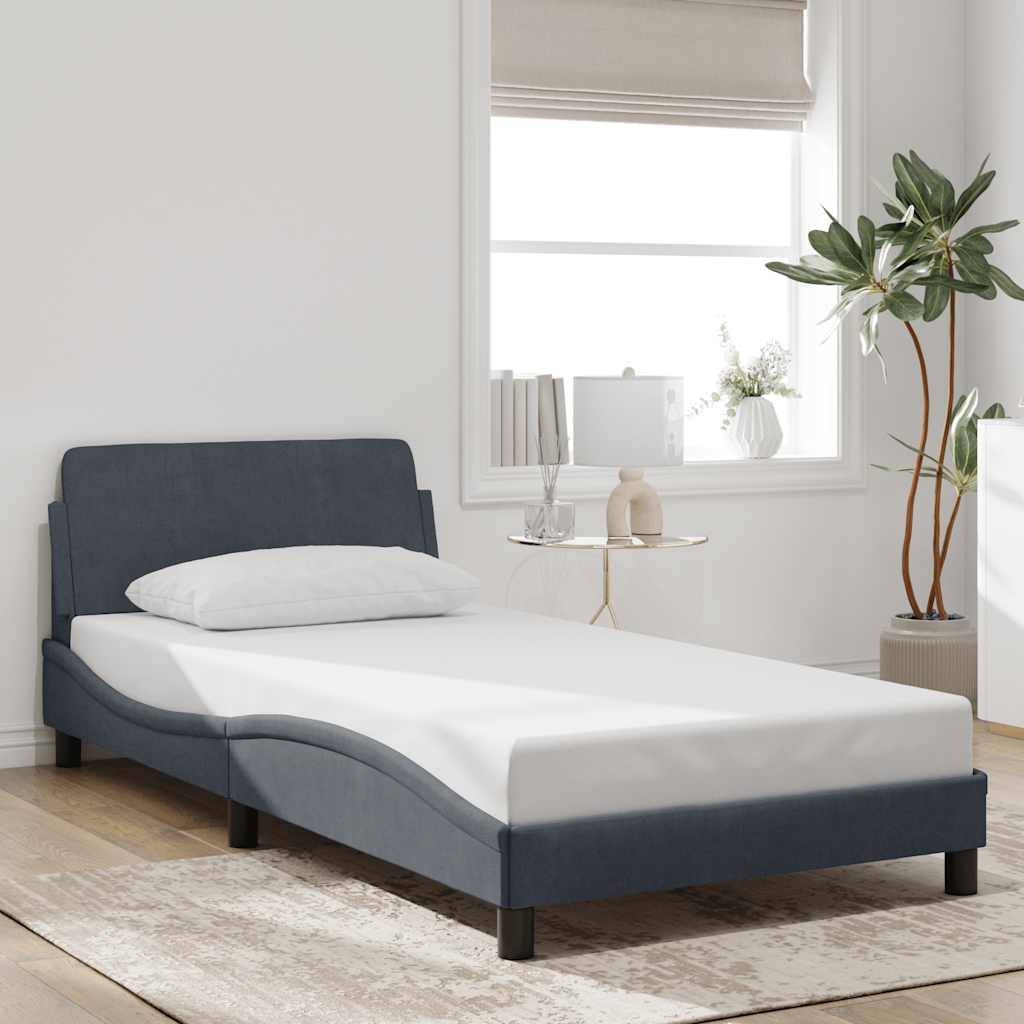 vidaXL Bettgestell "Dover" Dunkelgrau 100x190 cm Samt