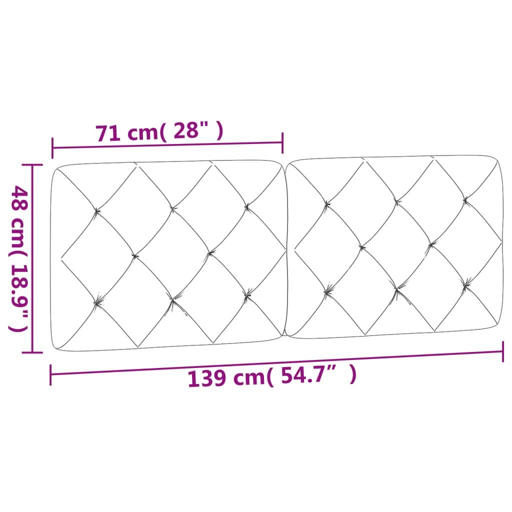vidaXL Kopfteil-Kissen Hellgrau 137 cm Samt
