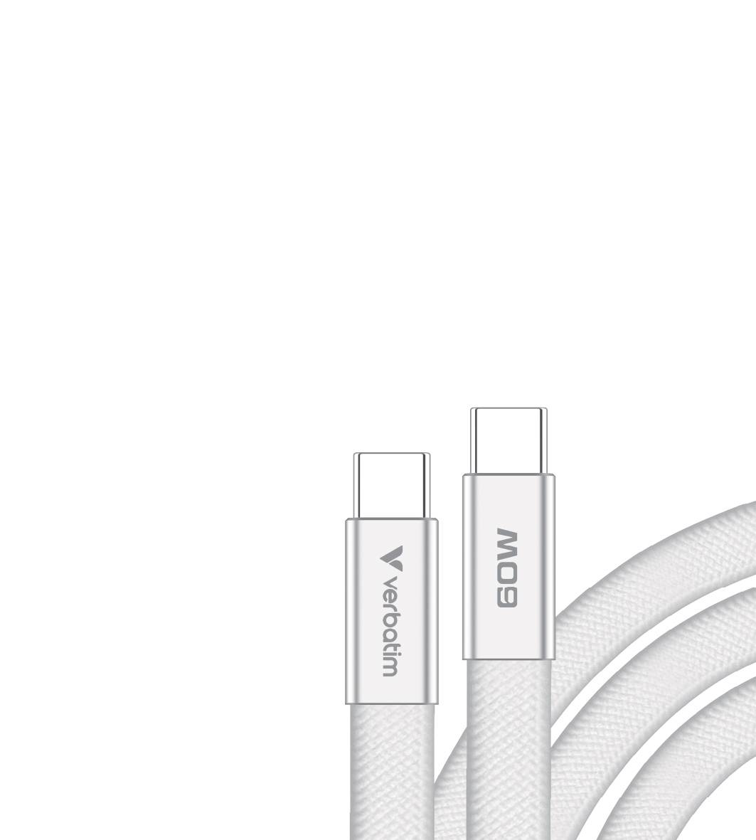 Verbatim Sync & Charge USB-C to USB-C 60W 120cm white