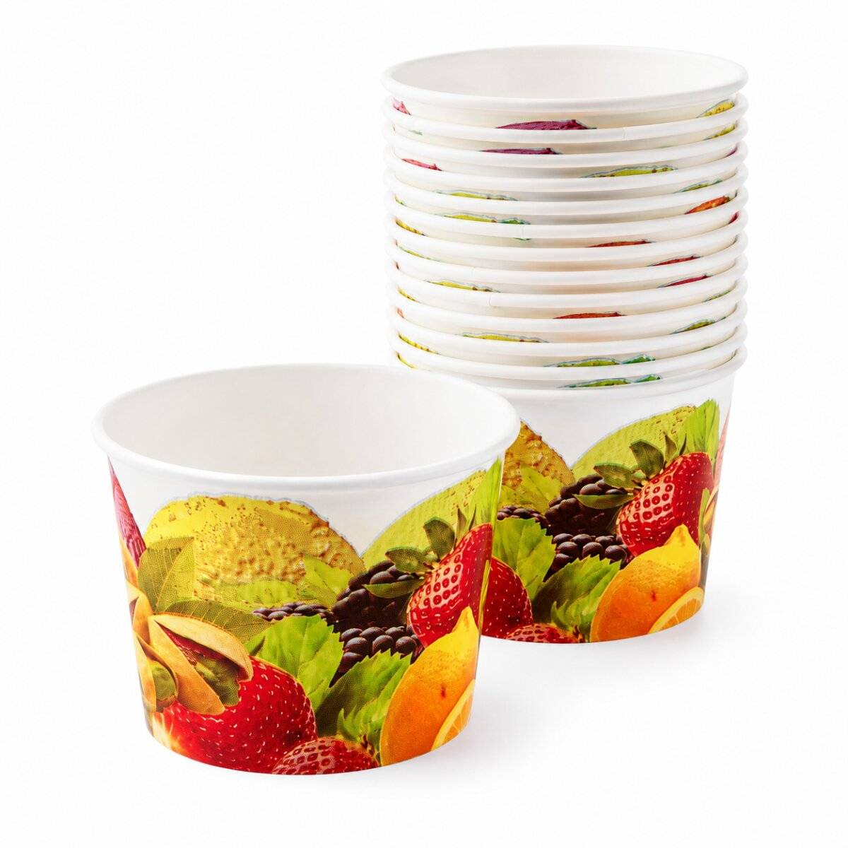 COFI Eisbecher 100 ml 2.000 Stück aus Pappe, Dessertbecher mit Fruchtmotiv