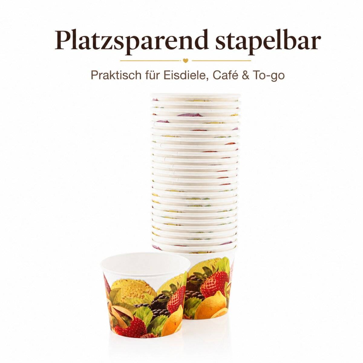 COFI Eisbecher 100 ml 2.000 Stück aus Pappe, Dessertbecher mit Fruchtmotiv