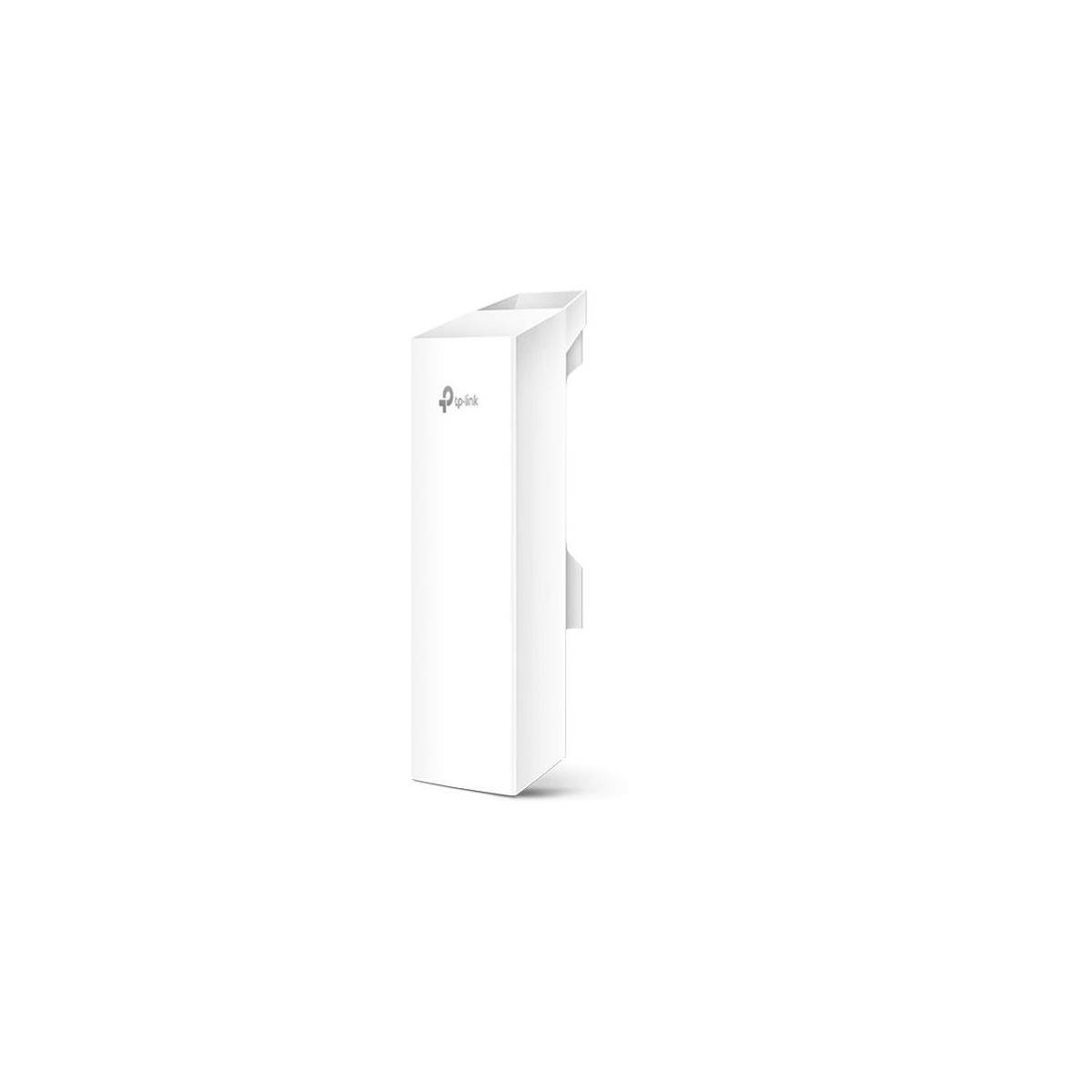 Weißes TP-Link an der Wand montiertes Netzwerkgerät, das in einer produktstilisierten isolierten Ansicht vor weißem Hintergrund gezeigt wird.