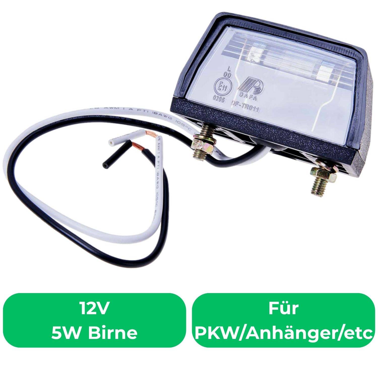 2x Kennzeichenleuchte 12V mit 5W Glühbirne