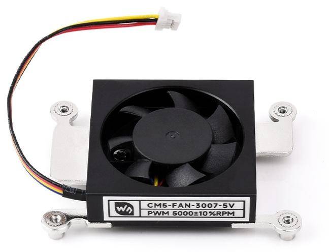 Waveshare 3007 Lüfter für Raspberry Pi CM5, PWM, geräuscharm, Wärmeleitpads, 30x30x7mm, 5V