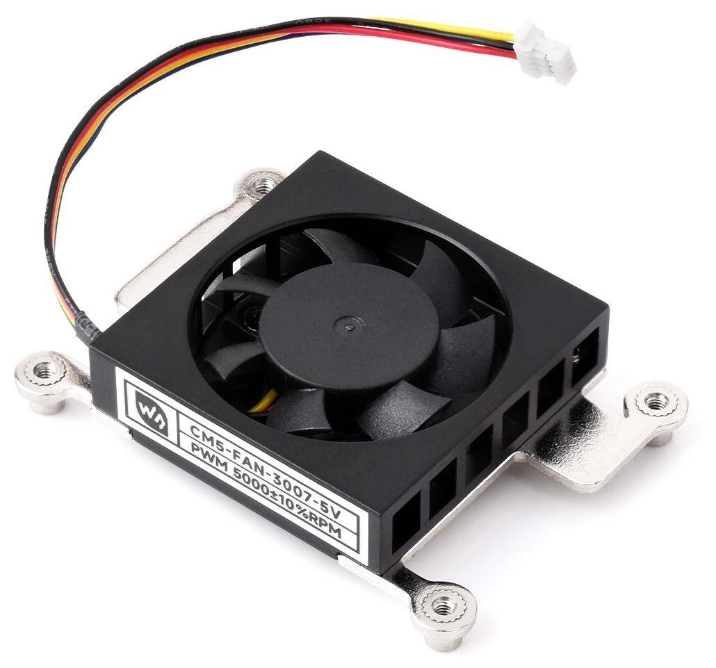 Waveshare 3007 Lüfter für Raspberry Pi CM5, PWM, geräuscharm, Wärmeleitpads, 30x30x7mm, 5V