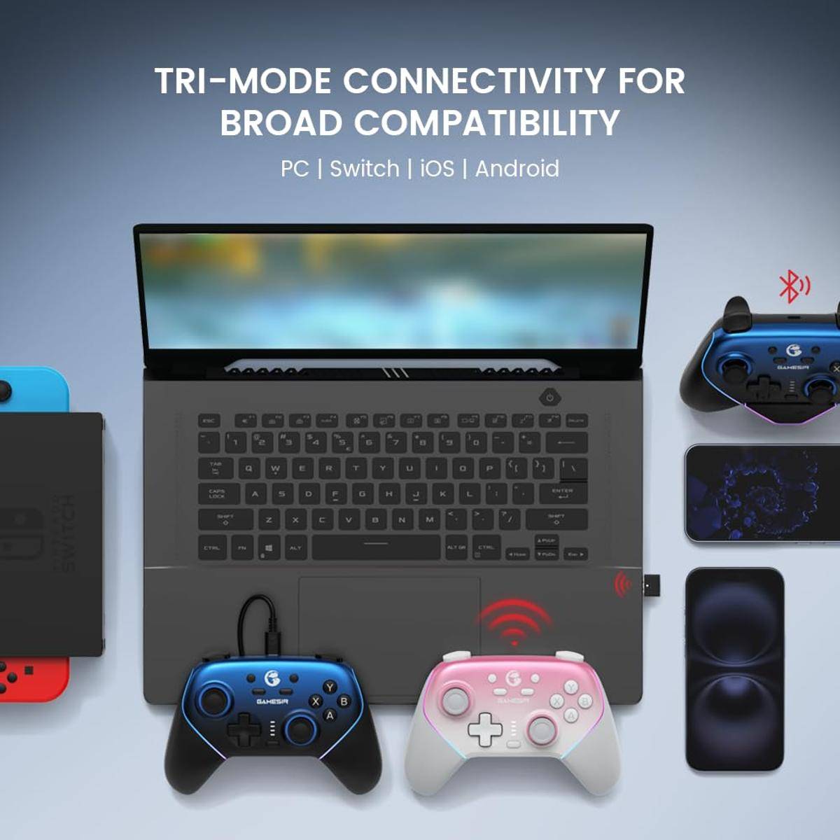 GameSir Super Nova kabelloser 1000Hz Controller mit Ladestation Nightfall Blue