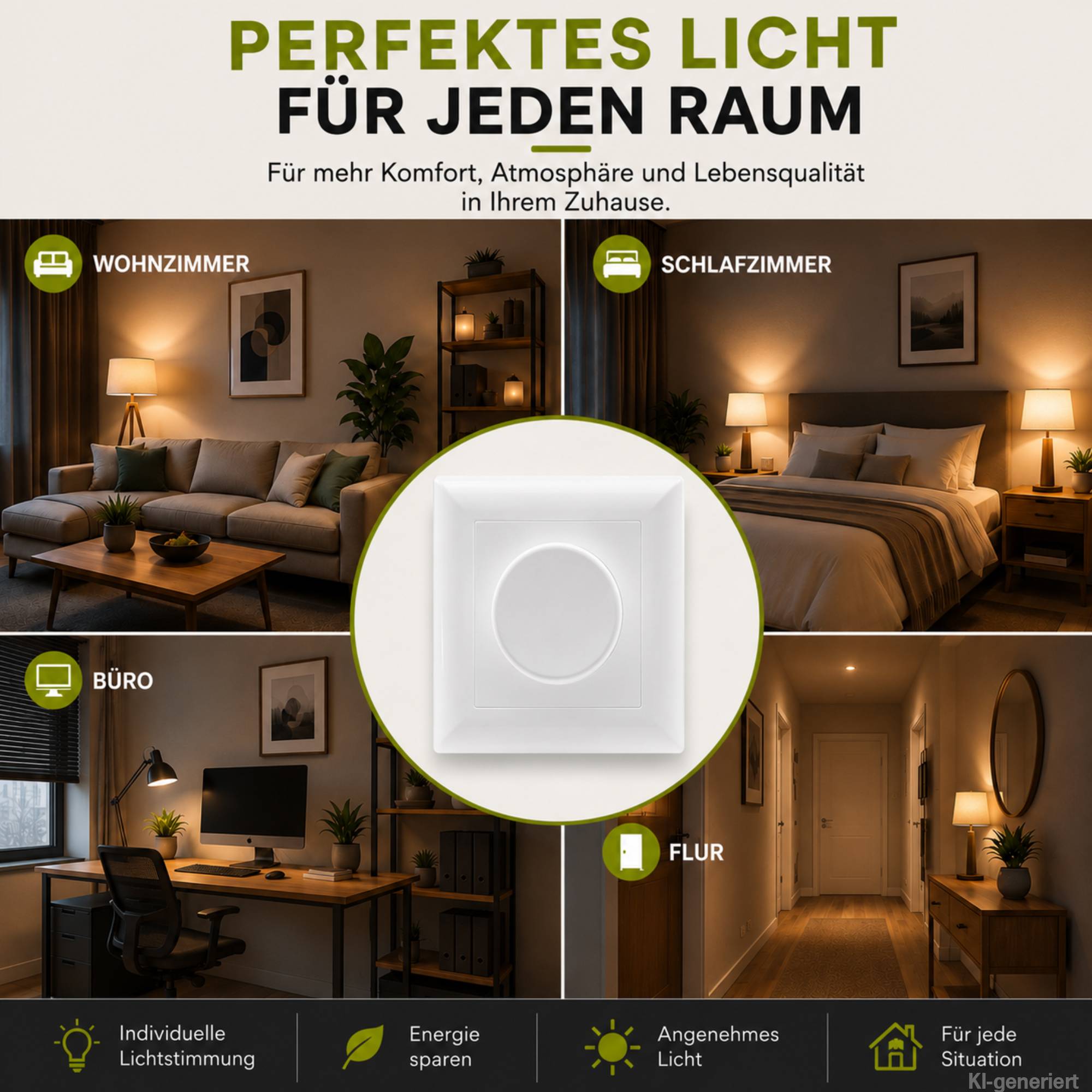 Offgridtec Smart LED Drehdimmer 0,5 - 100W Unterputz Tuya Alexa Dimmschalter für LED und Halogen 0,5 - 300W 230V weiß