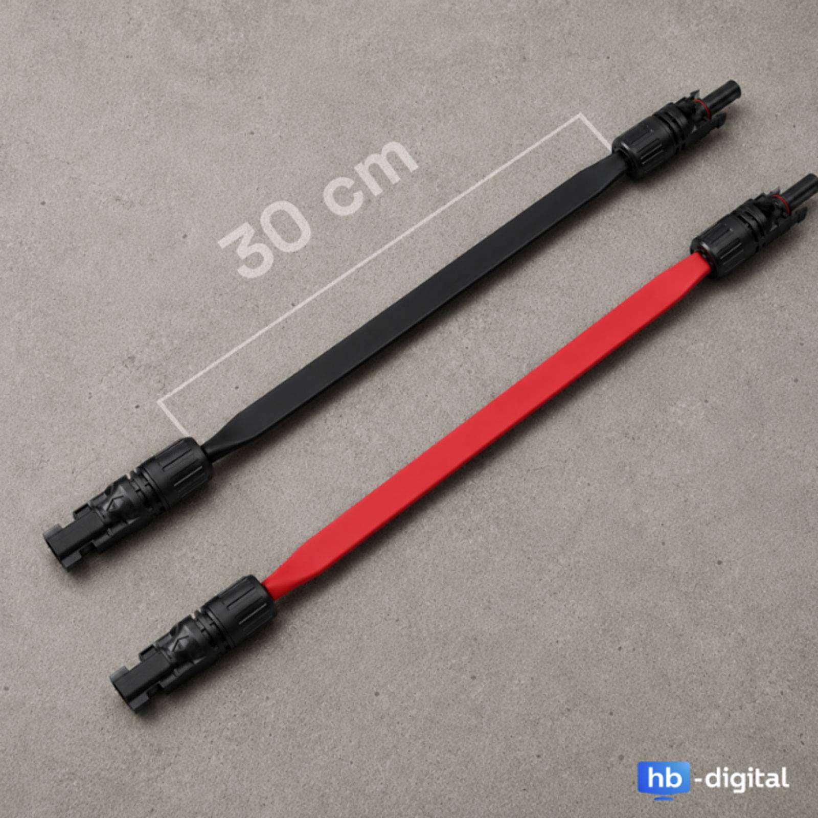 hb-digital 30cm PV Fensterdurchfuehrung 4mm2 1000V bis 30A rot