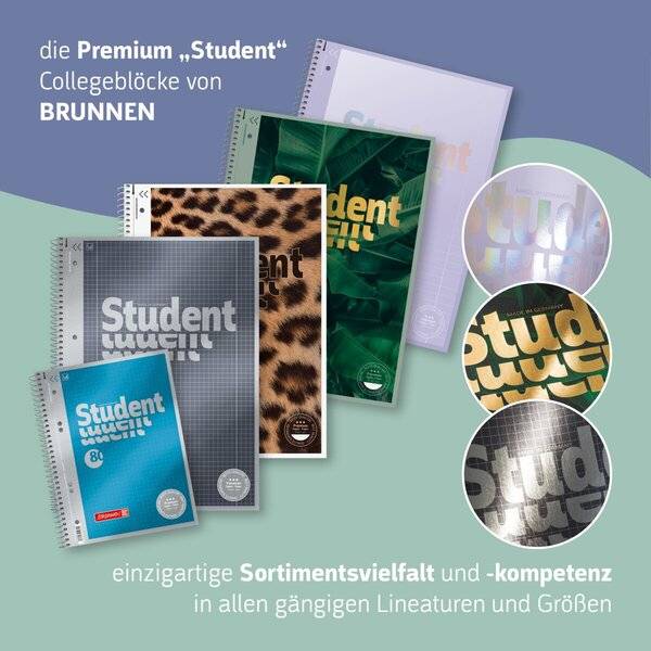 Collegeblock Premium Student A4 90g/qm 80 Blatt Lineatur 25