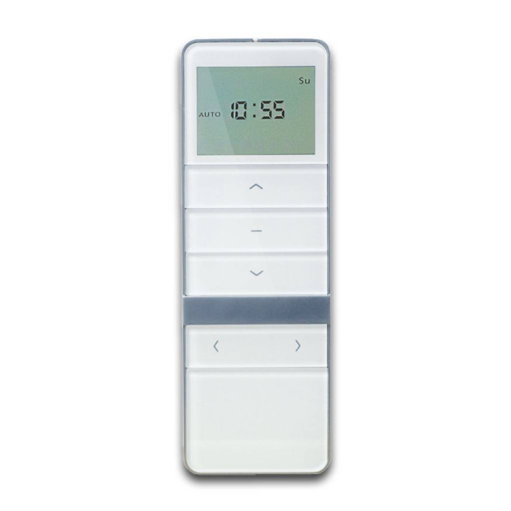 Funk-Handsender Mercato Adesso 5Integrierte Zeitschaltuhr mit individuellen SchaltzeitenElegantes Design mit weißer Plexiglasabdeckung und
