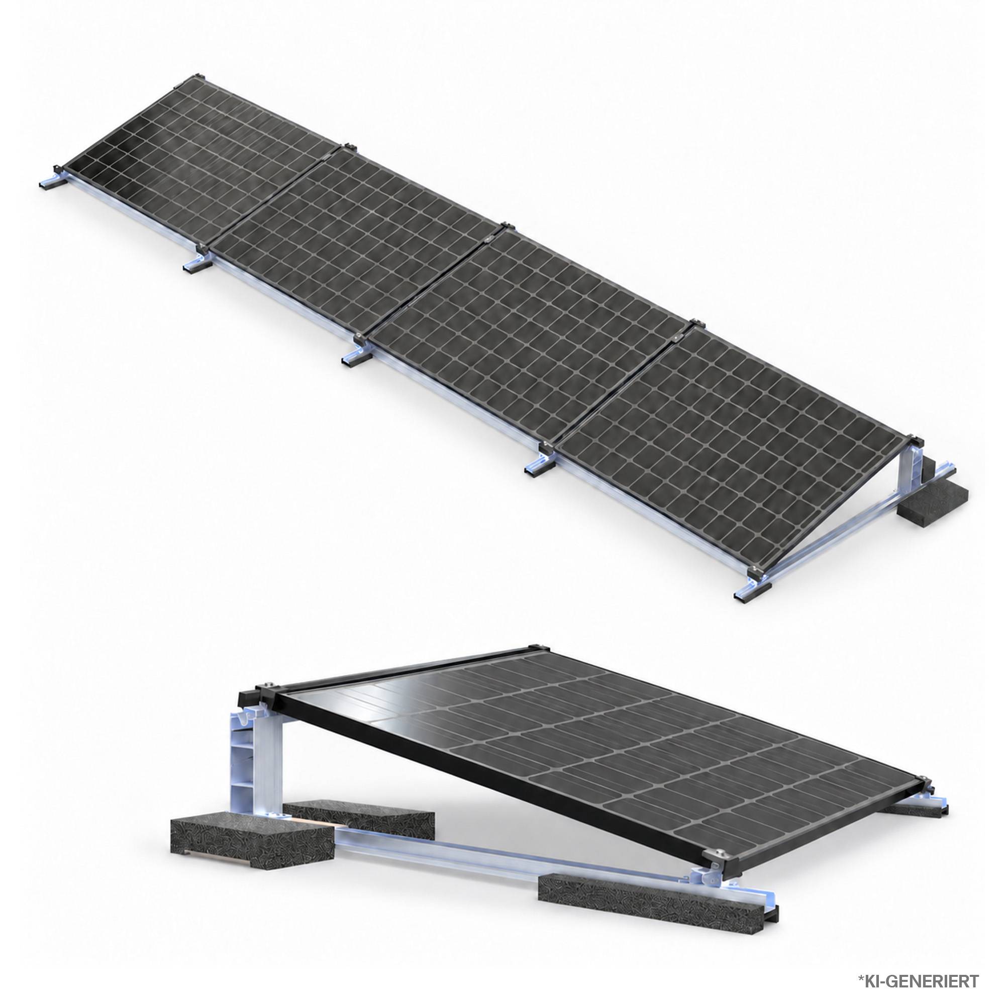 Offgridtec Flachdach Befestigungsset Ballast Montagekit Reihe 4 Module