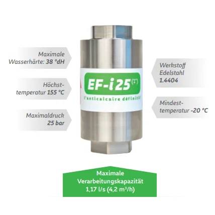 DRAG’EAU Kalkschutzarmatur EF-I25, 1" IG, DN25, Edelstahl, 119x60mm, 1 Stk.