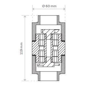 DRAG’EAU Kalkschutzarmatur EF-I25, 1" IG, DN25, Edelstahl, 119x60mm, 1 Stk.