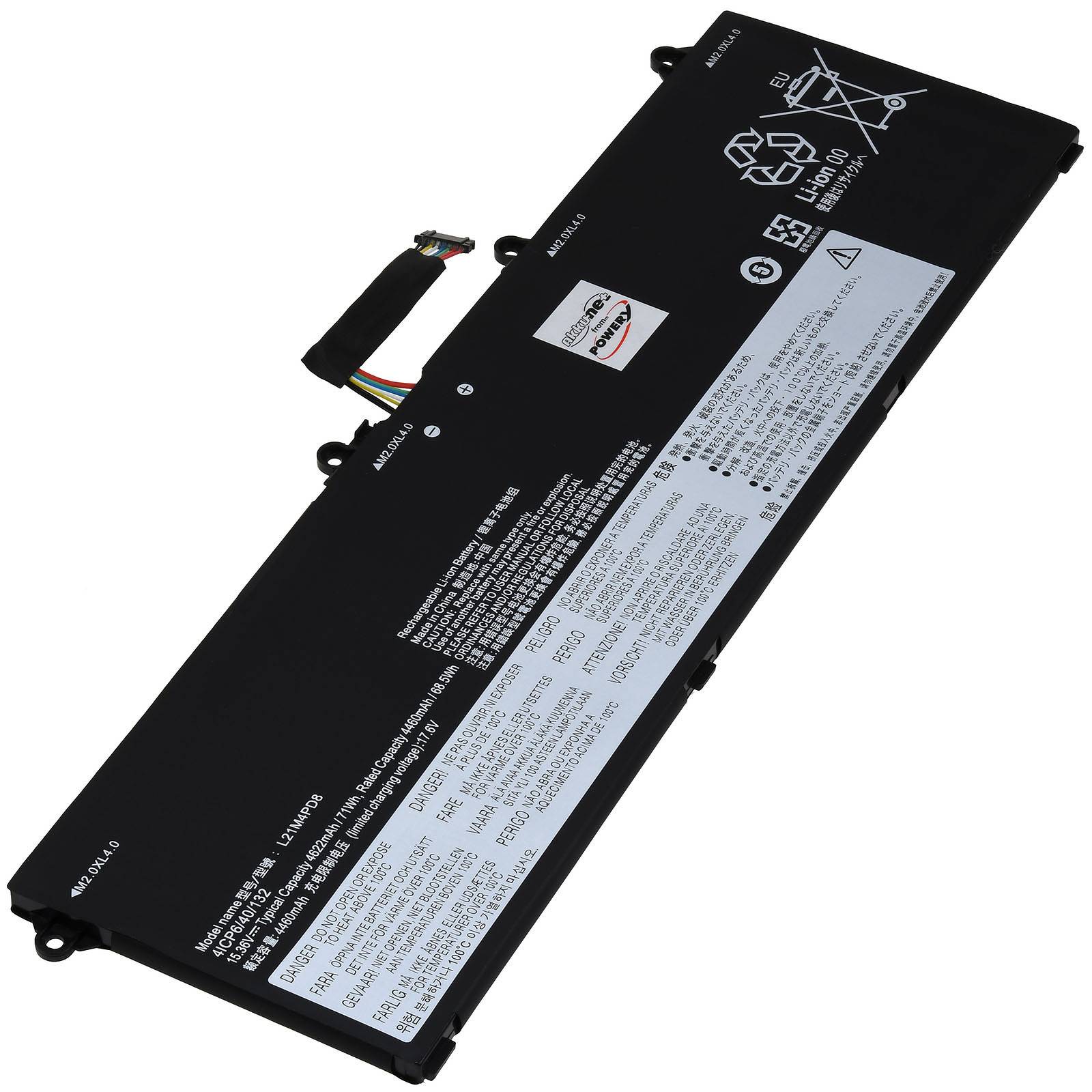 Powery Akku passend für Lenovo ThinkBook 16 G4 IAP 21CY000EGE 21CY001UBM Laptop Typ L21M4PD8, 15,36V, Li-Polymer