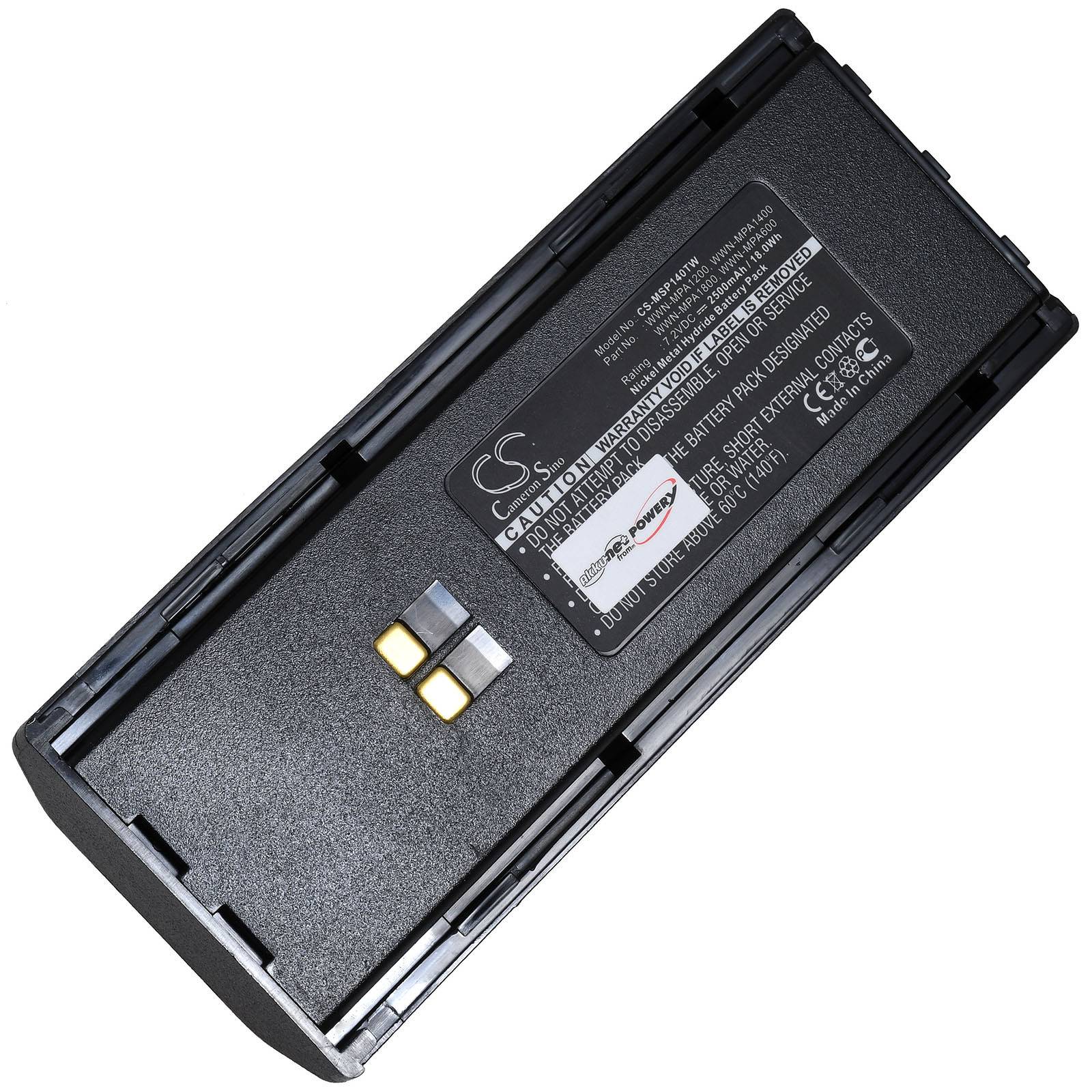 Powery Powerakku passend für Maxon SL55 SP130 SP140 SP150 Funkgerät Typ WWN-MPA600, 7,2V, NiMH