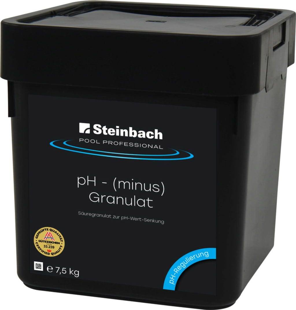 Steinbach | Poolpflege Professional pH-Minus Granulat | Regulierung des pH-Werts | 7,5 kg | effiziente Anwendung für klares Wasser