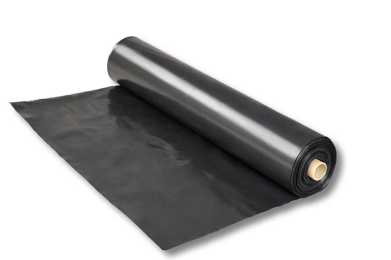 LDPE-Folie Abdeckfolie, schwarz eingefärbt, gefaltet, 1500mm, 150my, 50m, Rolle