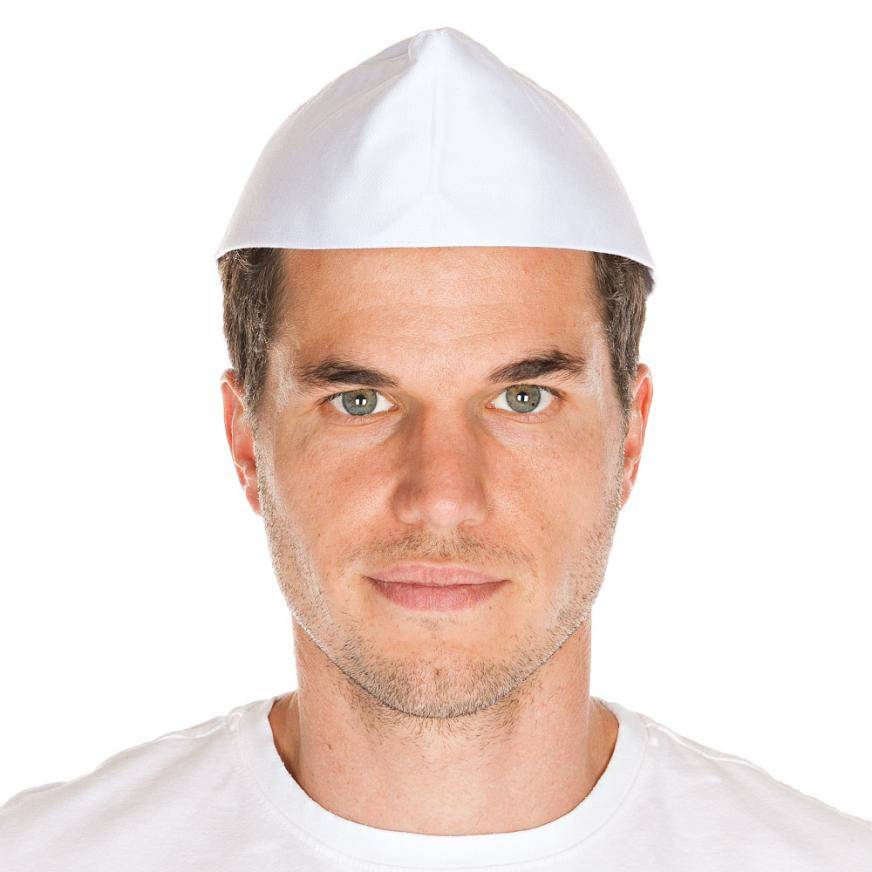 Kopfschutz Schiffchen, Polycotton, Einheitsgröße, Farbe Weiß, 50 Stück