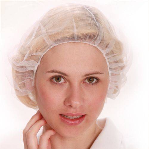 Kopfhaube Nylon-Haube Haarnetz PREMIUM, DETEKTIERBAR, aus Nylon, Größe Ø53cm, Farbe Weiß, Pack 200 Stück