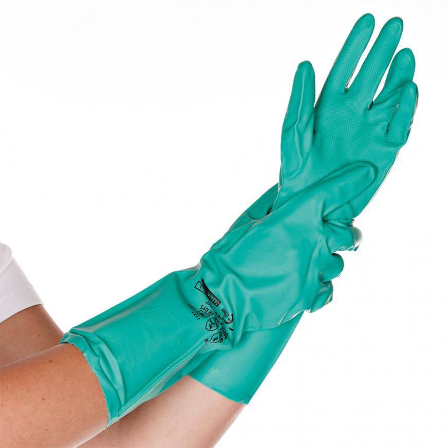 Universal Handschuh Nitril, PROFESSIONAL, Chemikalienschutz, Länge 34cm, Grün, 144 Paar