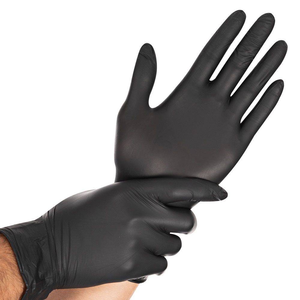 Einweg-Handschuh Nitril, Safe Light, puderfrei, Länge 24cm, Gr. 7/S, Schwarz, 1000 Stück