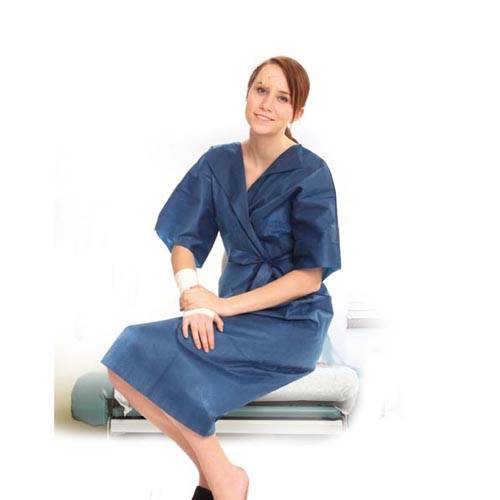 Einweg-Patientenkittel aus PP, 118x130cm, 50g/m², Blau, L, 50 Stück
