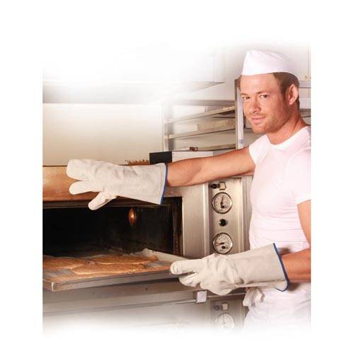Hitzeschutzhandschuh COOLMAN, Rindvollleder, bis 350°C, Größe Uni, Grau, 1 Paar