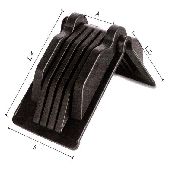 Kantenschutzecke Kantenschutzwinkel, schwarz, Kunststoff 175 x 136 mm, Breite 150mm, 100 Stück