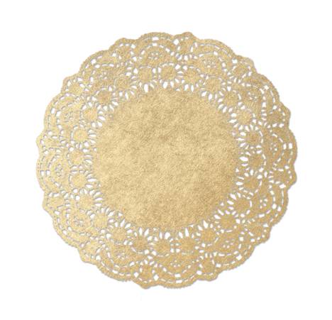 Tortenscheibe Tortenpapier Tortenspitze klassich, rund, Ø37cm, Gold, 1000 Stück