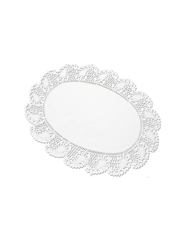 Tortenscheibe Tortenpapier Tortenspitze klassich, Oval, 27x19cm, Weiß, 8x 250 Stück