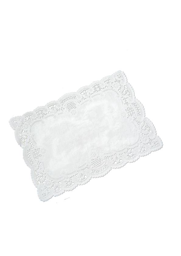 Tortenscheibe Tortenpapier Tortenspitze klassich, rechteckig, 30x18cm, Weiß, 8x 250 Stück