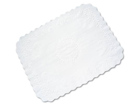 Plattenpapier Tortenscheibe Tortenpapier Tortenspitze, rechteckig, geprägt, 41x31cm, Weiß, 1000 Stück
