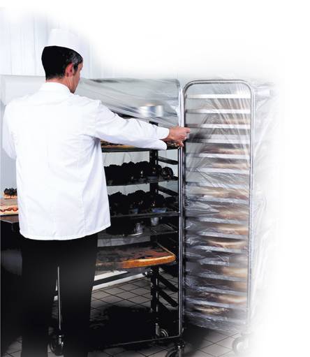 Lebensmittel Abdeckhaube Abdeckfolie HDPE, 15my, 180x95cm, Transparent, 100 Stück