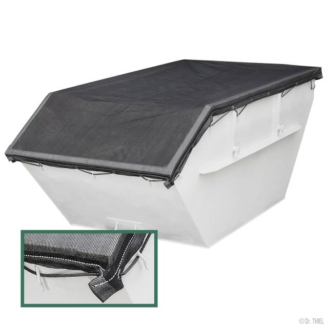 Containerplane Gewirkplane steif luftdurchlässig, PE-Monofil, 3,1 x 6,0m, 200g/m², o. Seil, Schwarz