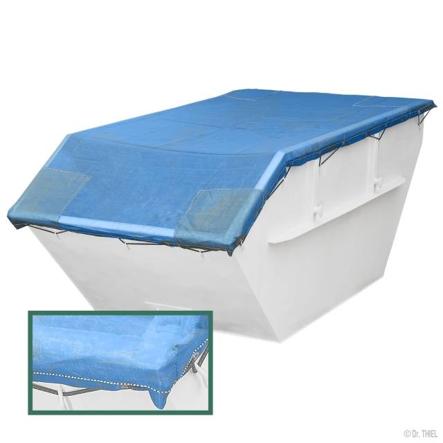 Containerplane 2 verstärkte Ecken , geöst, 2,5 x 7,5m, 200g/m², mit Seil, Blau