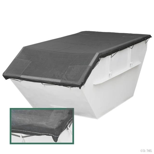 Containerplane 2 verstärkte Ecken , geöst, 2,5 x 7,5m, 200g/m², mit Seil, Schwarz