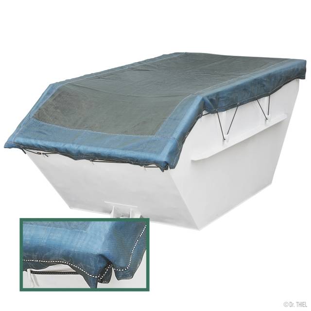 Containerplane Gewebe-Plane luftdurchl. mit Randverst., geöst, 3,1 x 7,5m, 250g/m², mit Seil, Grün