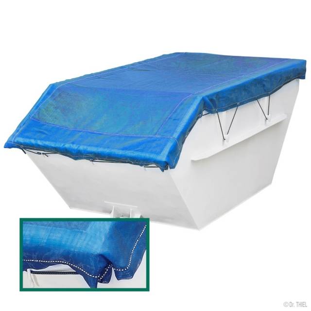 Containerplane Gewebe-Plane luftdurchl. mit Randverst., geöst, 3,1 x 7,0m, 250g/m², mit Seil, Blau
