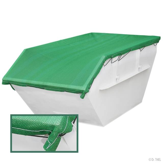 Schwere PE-Plane, luftdurchlässig, geöst, 3,1 x 8,0m, 550g/m², ohne Seil, Grün