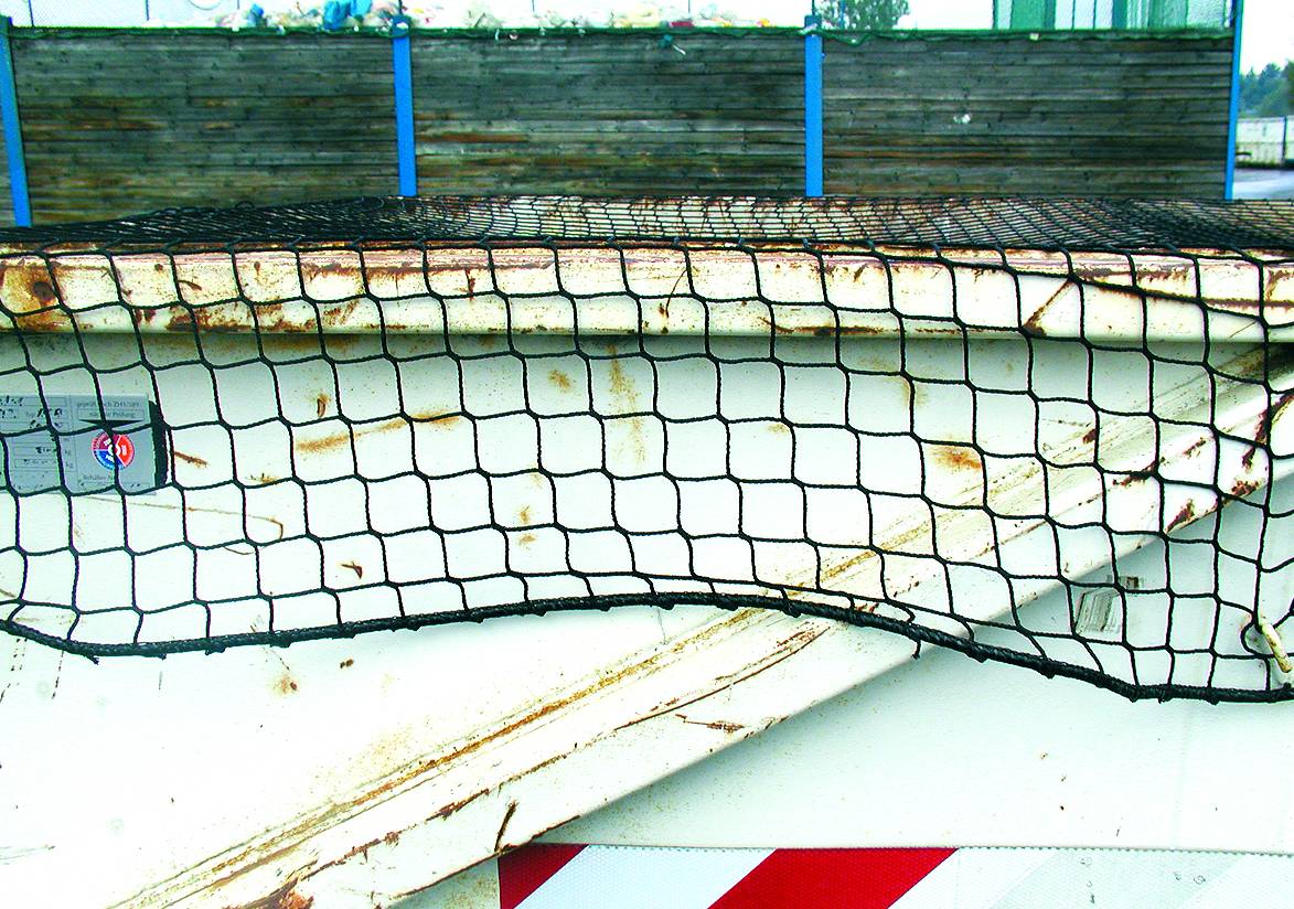Containernetz Kunstfasernetz Netz mit Gummiseil, Maschenweite 45mm, 3,5 x 7,0m, Schwarz