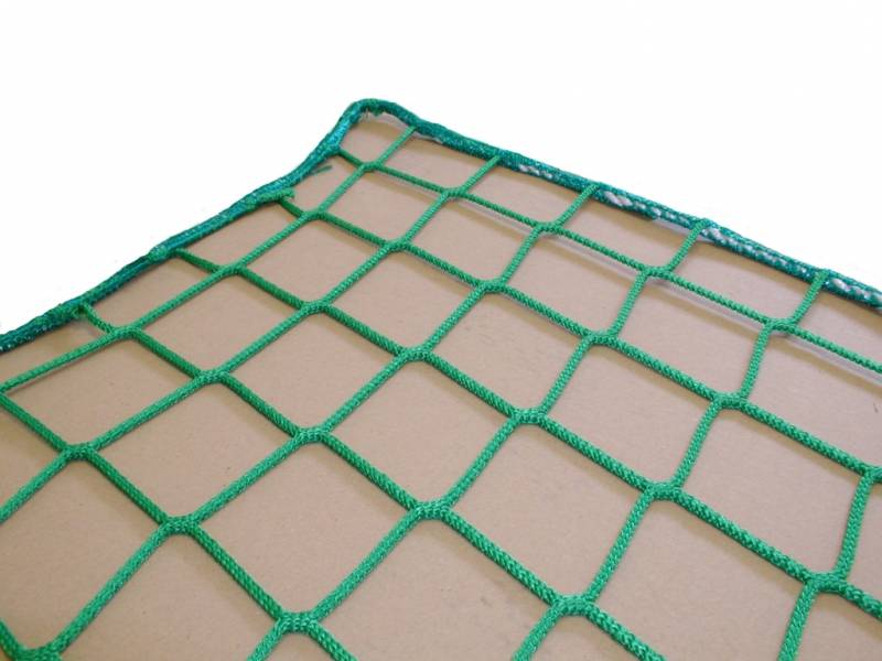 Großmaschiges Kunstfasernetz Netz mit Randkordel, Maschenweite 100mm, 3,5 x 7,0m, Grün