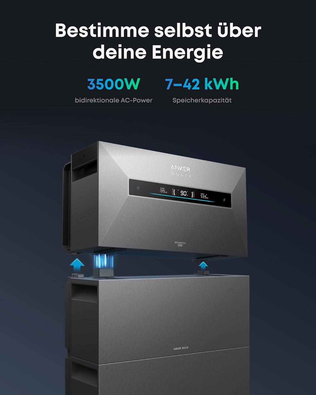 Anker SOLIX Solarbank Max AC 7kWh Heimspeicher für Photovoltaikanlagen AC-gekoppelt 3500W